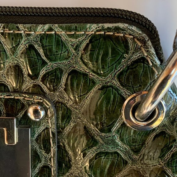 GUESS tribal mini purse. Snakeskin pattern, green with silver accents. - Picture 7 of 11